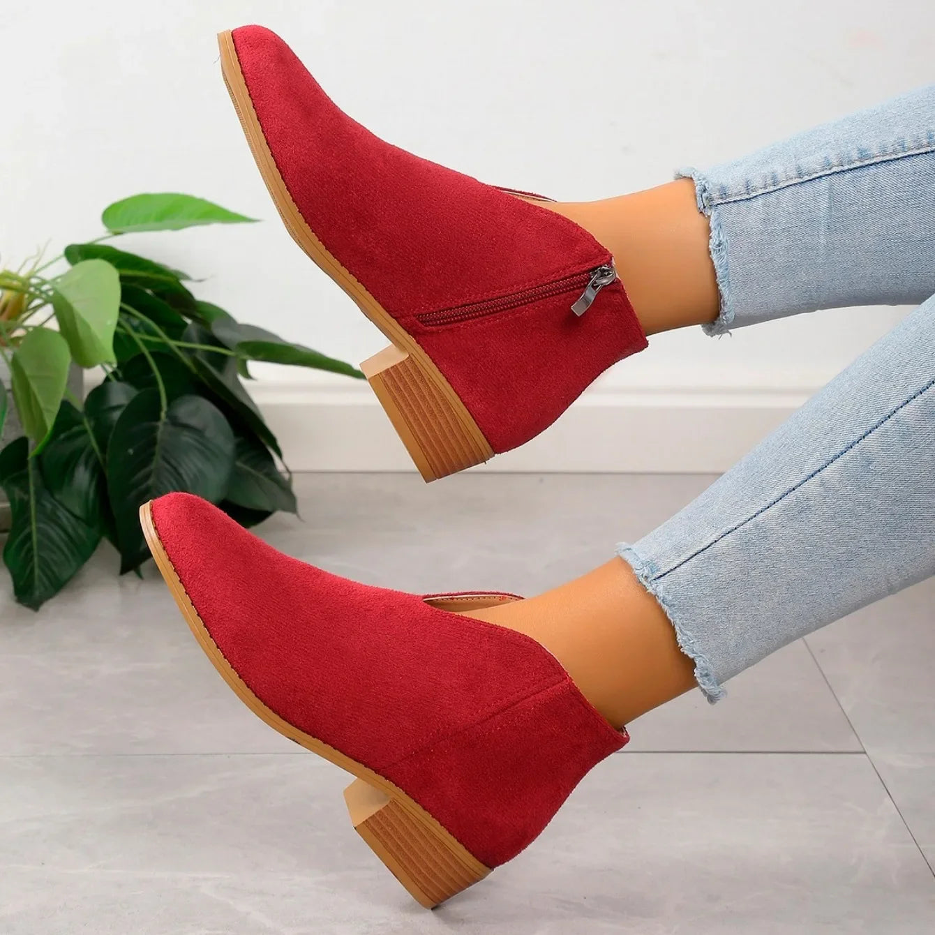 Women's V Cut Front And Side Zip Ankle Boots | Classic