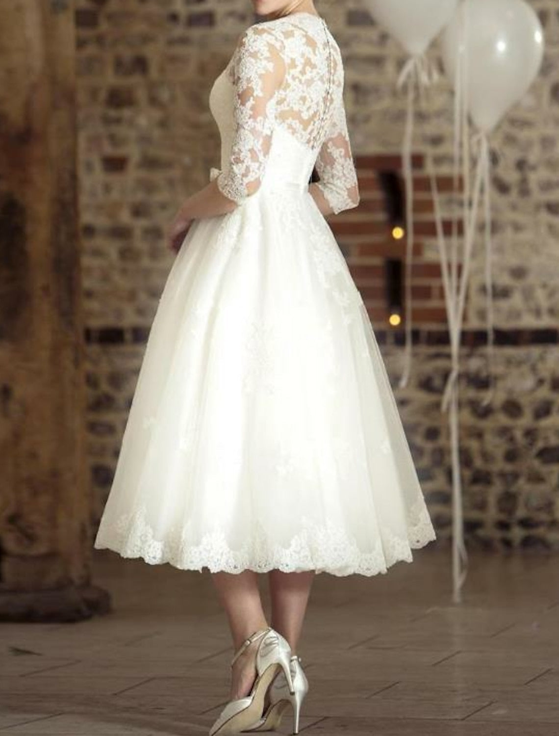 Women's Wedding Dress Lace Sleeve | Vintage