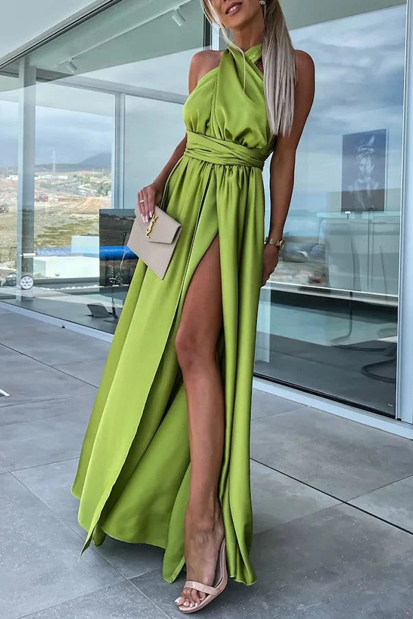 Women's Wedding Guest Dress Halter Neck | Maxi