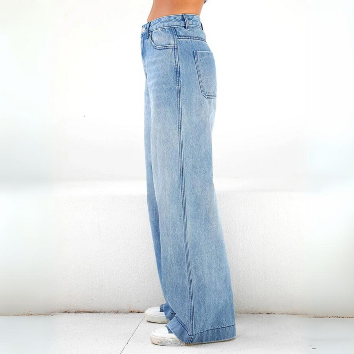 Women's Wide Leg Baggy Jeans with High Waist | Work