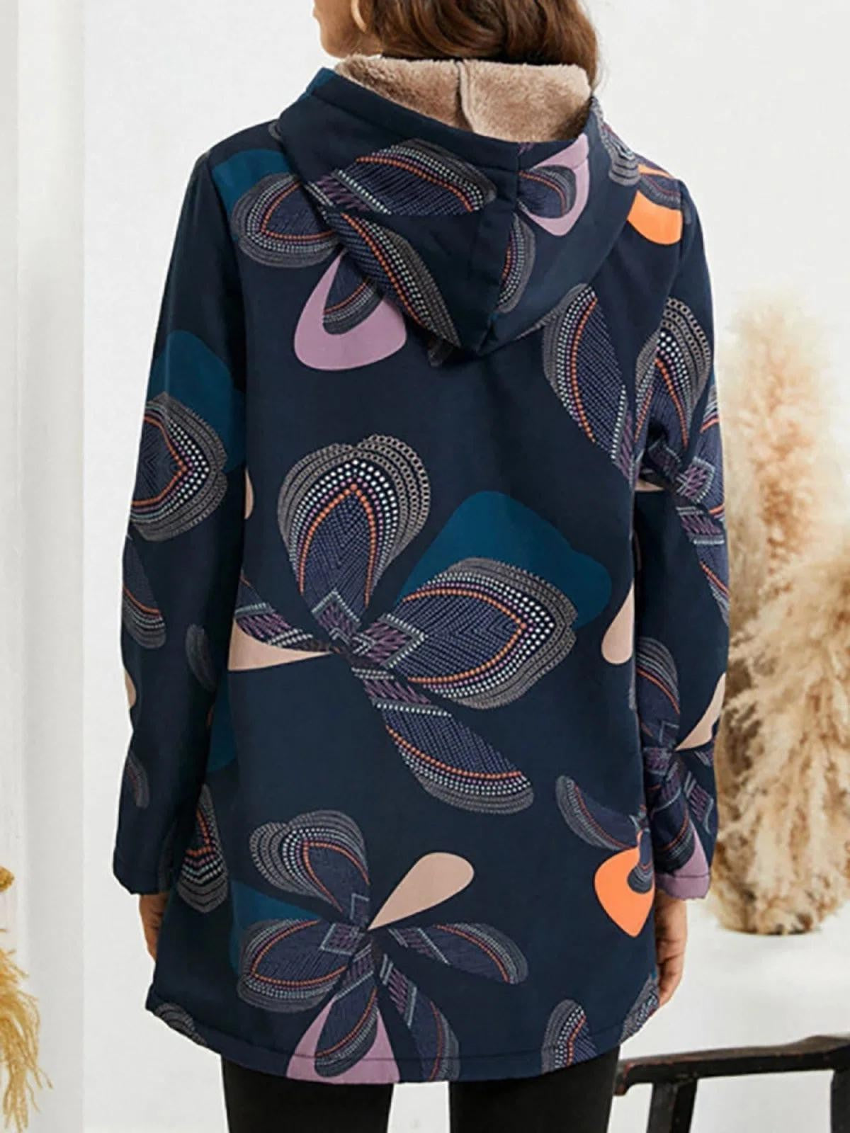 Women's Winter Coat Hooded | Printed Pattern