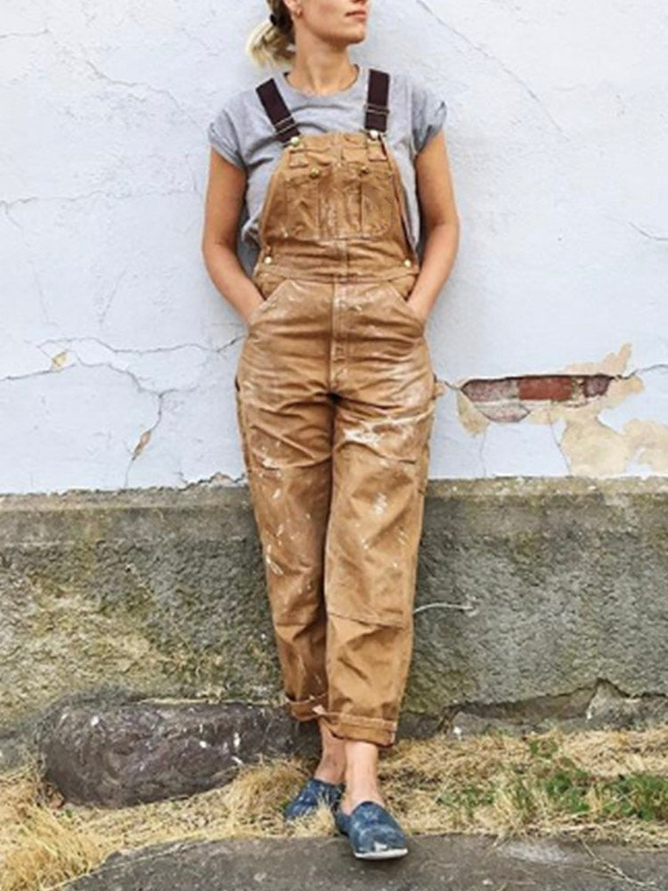 Women's Workwear Dungarees With Multiple Pockets | Casual
