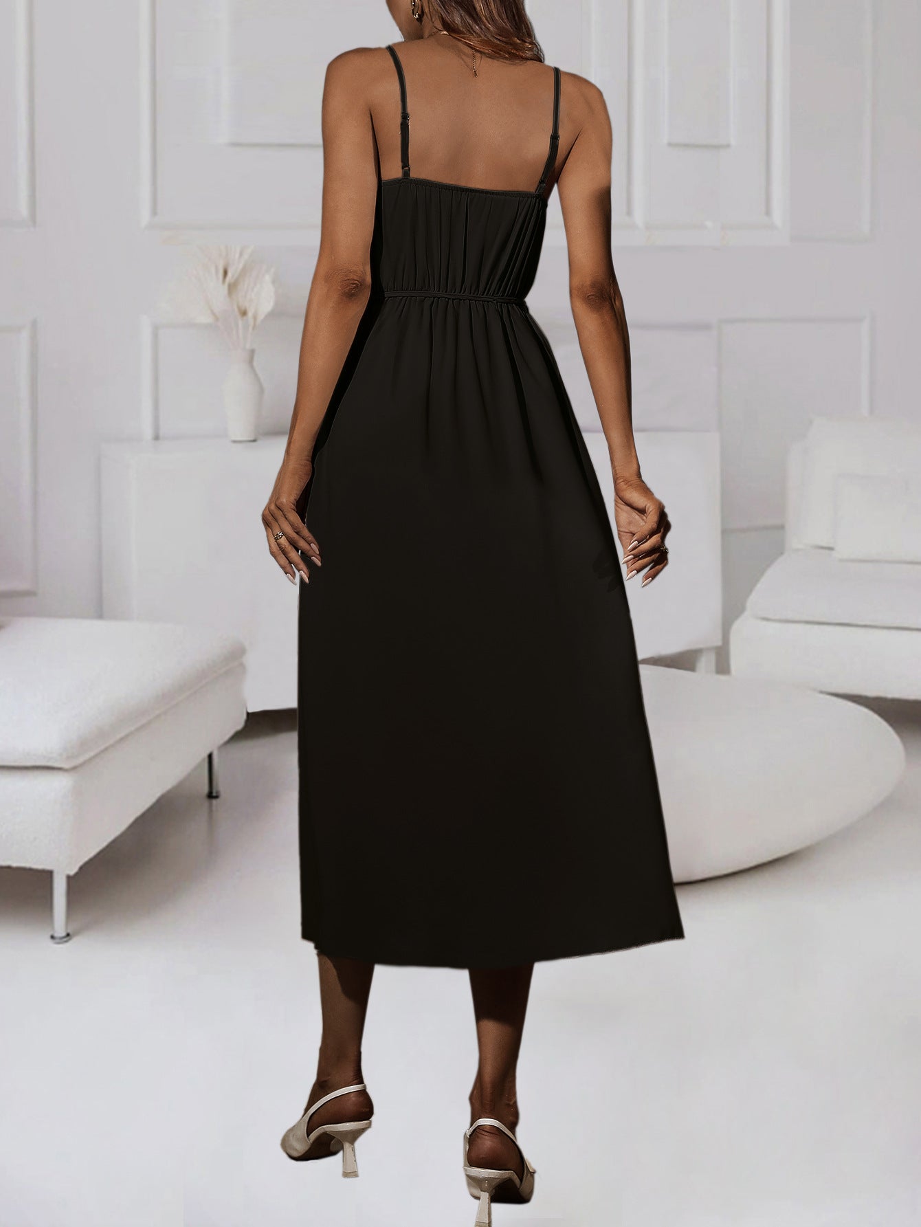 Chic Women's Bridesmaid Dress With Wrap Front | Maxi