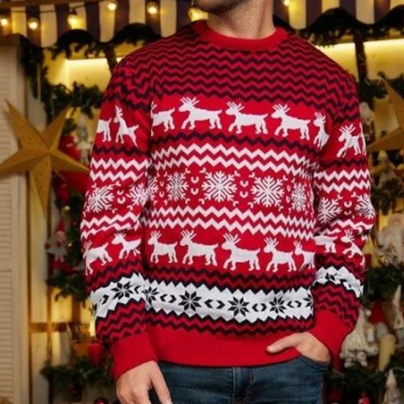 Couples Christmas Jumpers Reindeer Pattern | Matching Festive