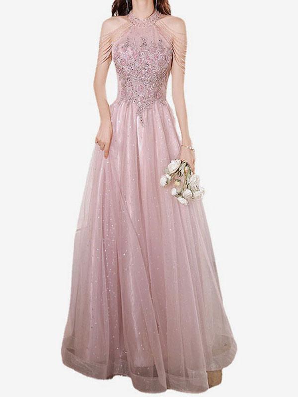Elegant Women's Prom Dress With Beaded Bodice | Maxi Gown