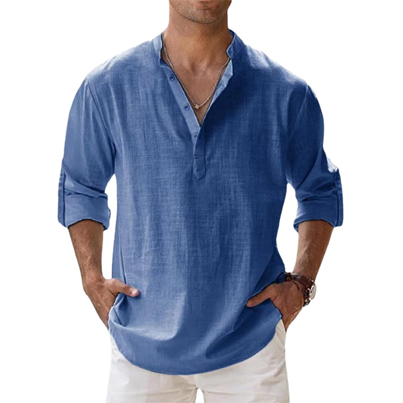 Elliot | Men's Long Sleeve Henley Shirt | Casual