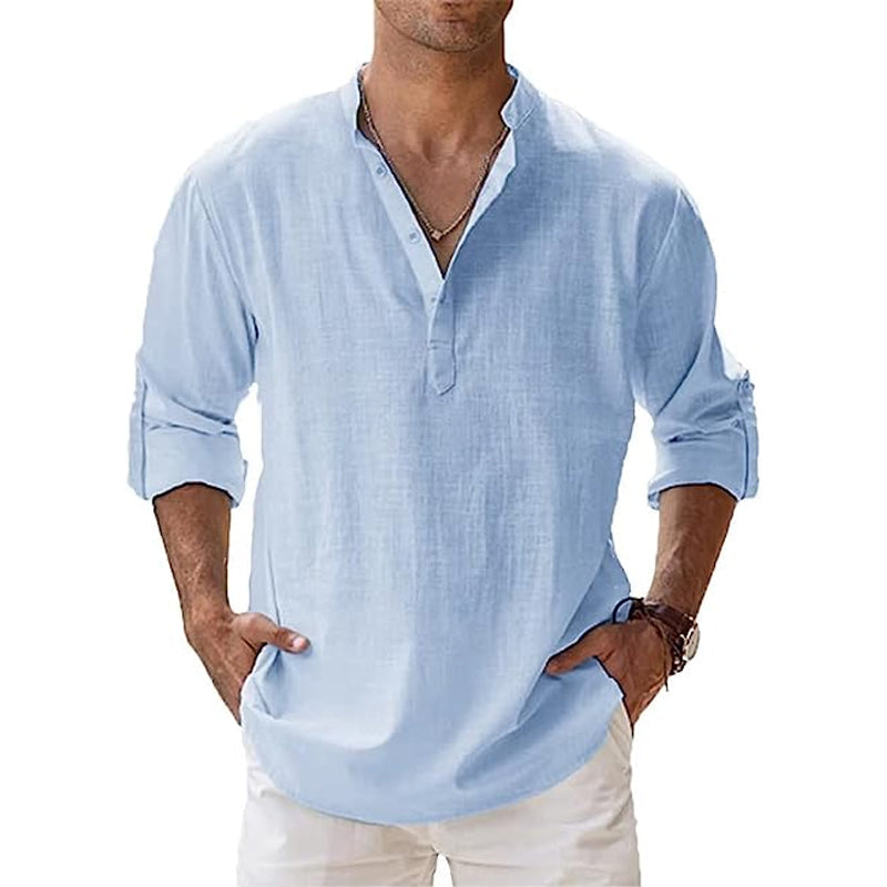 Elliot | Men's Long Sleeve Henley Shirt | Casual