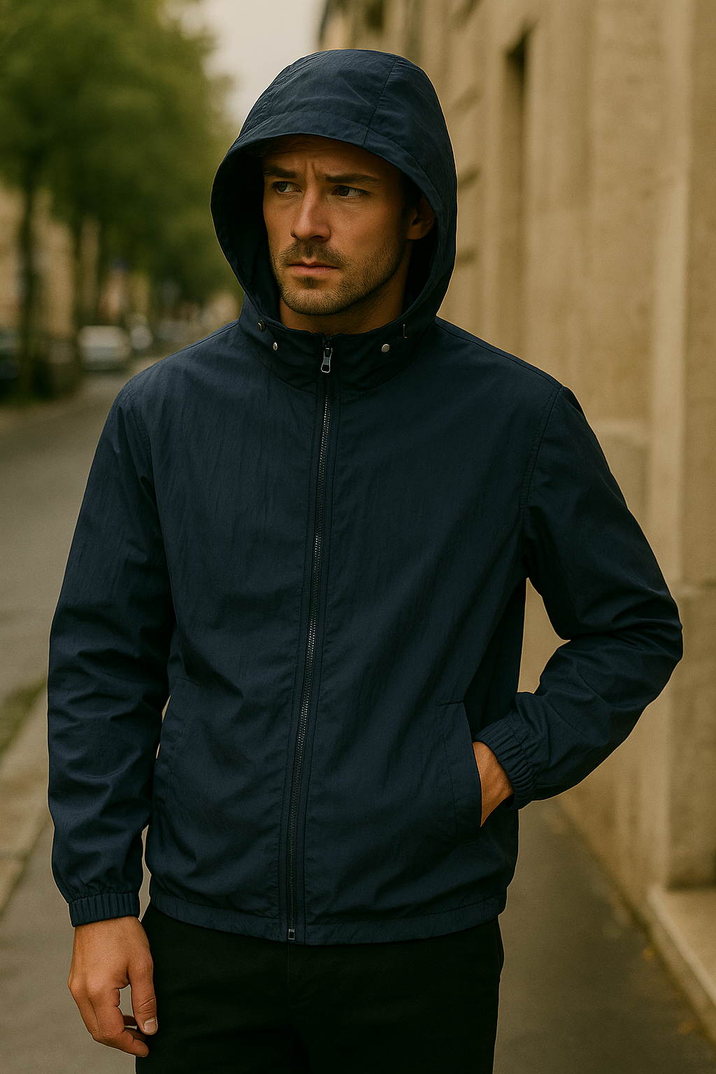Ethan – Lightweight Windbreaker Jacket with Adjustable Hood