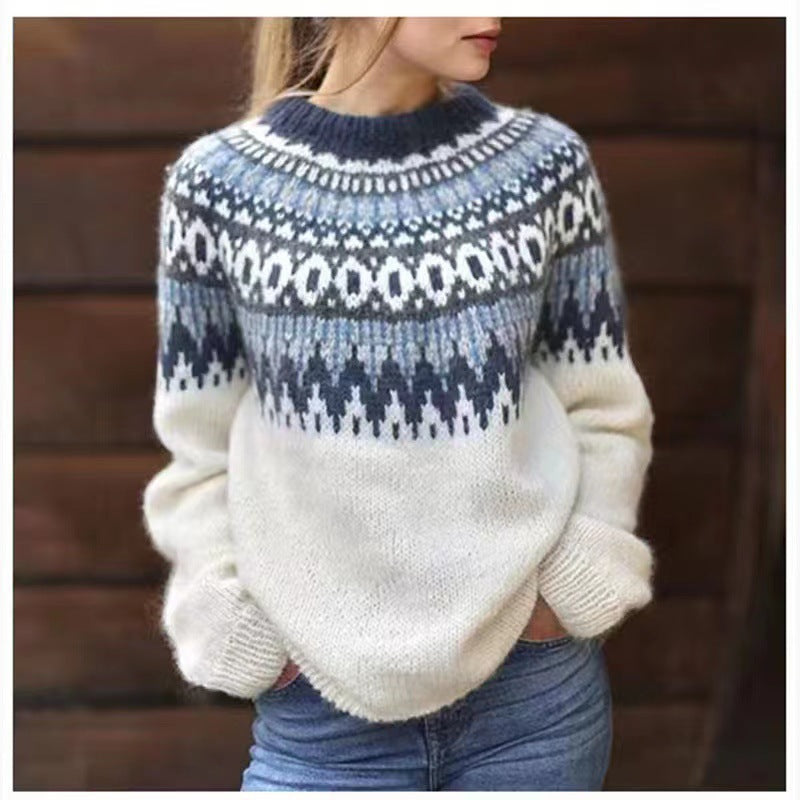 Fair Isle Women's Jumper Patterned Long Sleeve | Winter