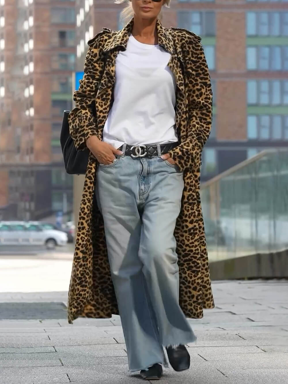 Leopard Print Longline Women’s Jacket | Trench Style