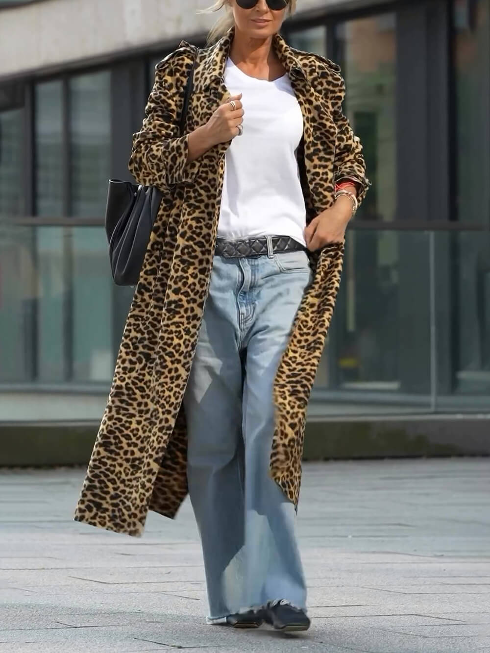 Leopard Print Longline Women’s Jacket | Trench Style