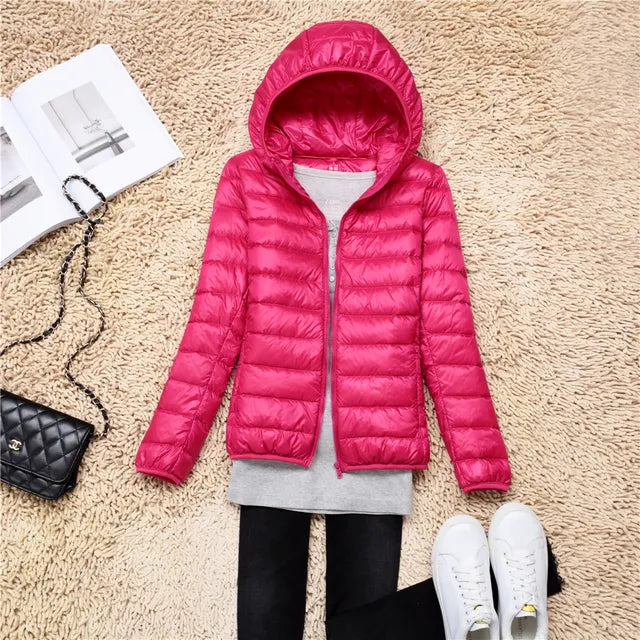 Lightweight Women's Puffer Jacket with Hood