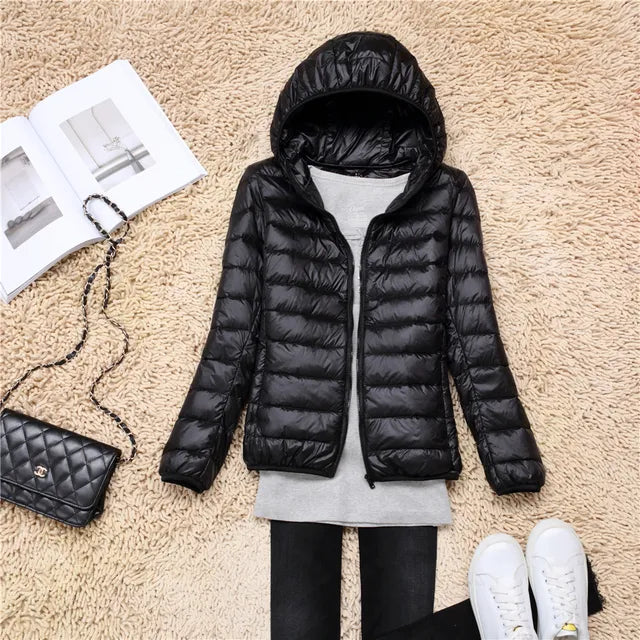 Lightweight Women's Puffer Jacket with Hood