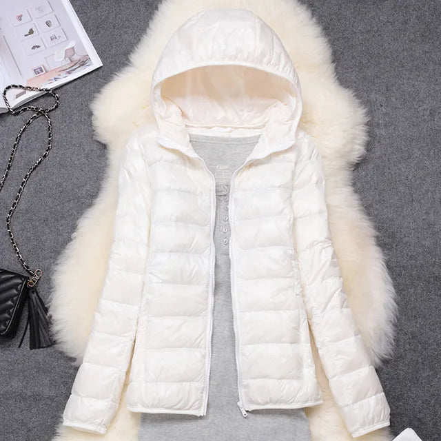 Lightweight Women's Puffer Jacket with Hood