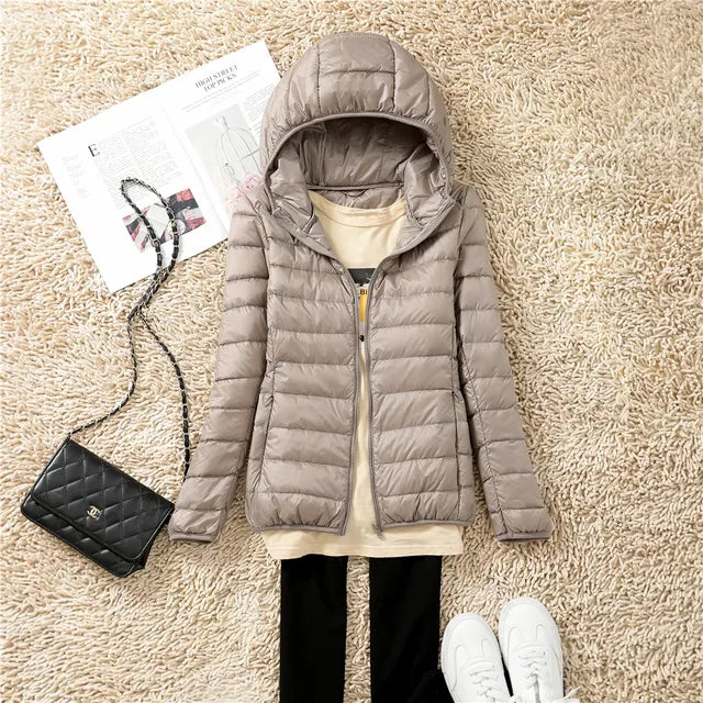 Lightweight Women's Puffer Jacket with Hood