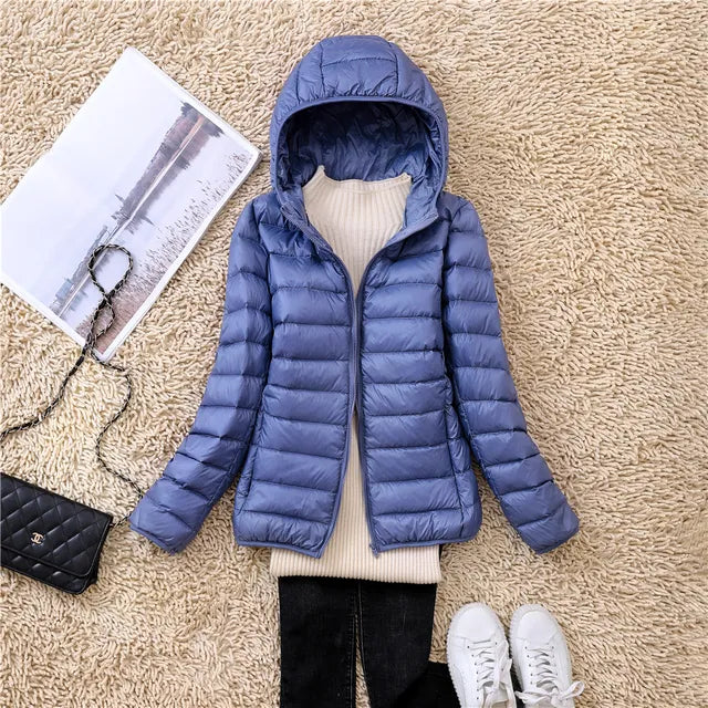 Lightweight Women's Puffer Jacket with Hood