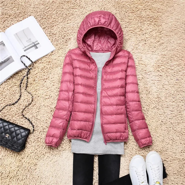 Lightweight Women's Puffer Jacket with Hood