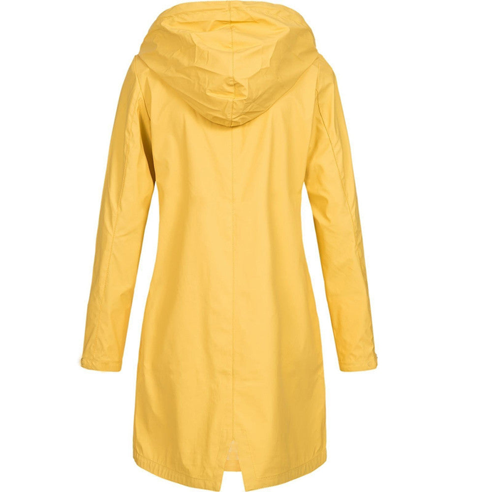 Long Rain Jacket With Hood for Women | Lightweight