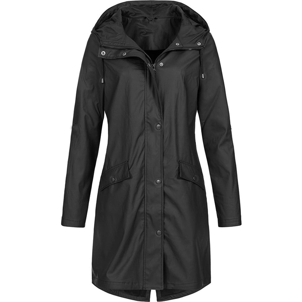 Long Rain Jacket With Hood for Women | Lightweight