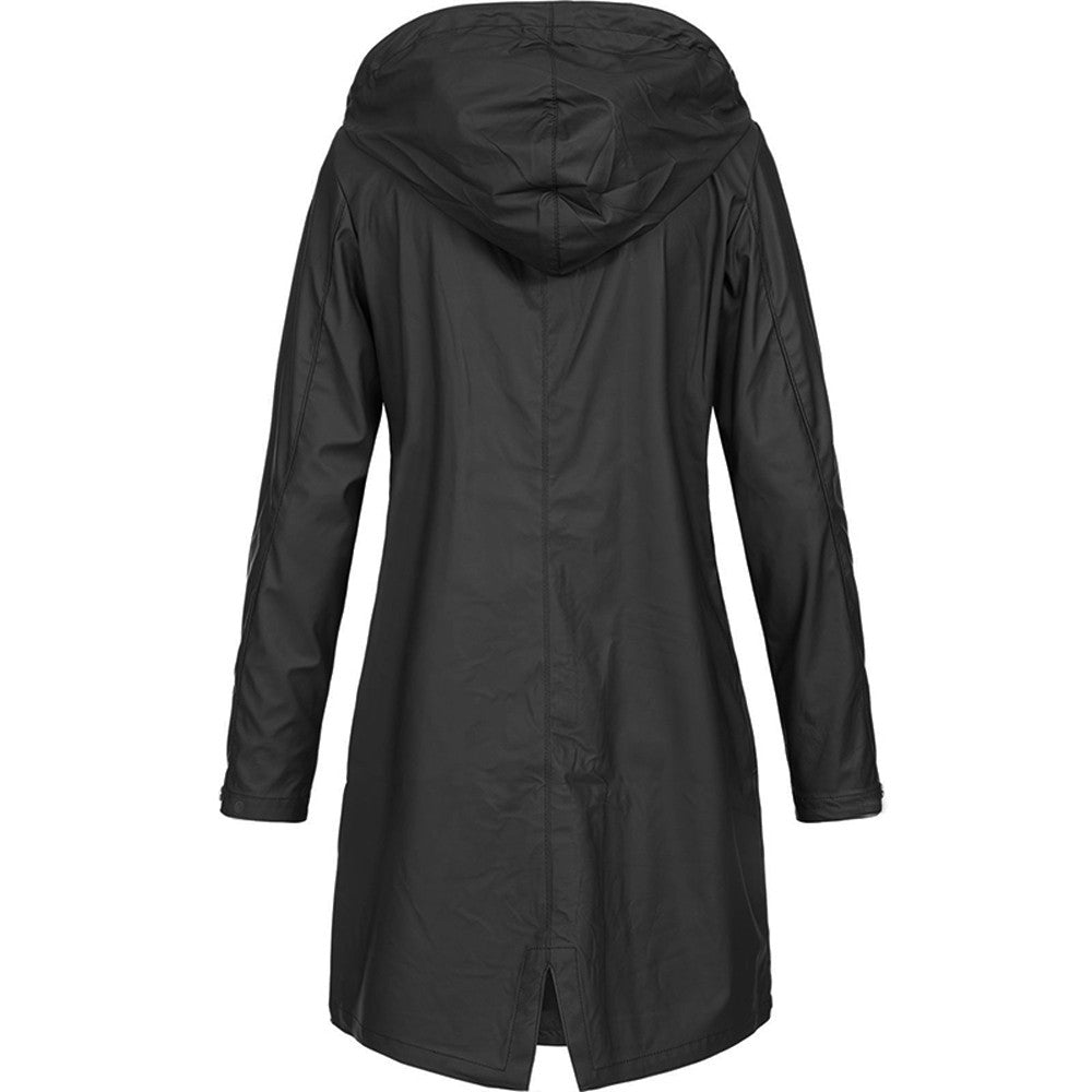 Long Rain Jacket With Hood for Women | Lightweight