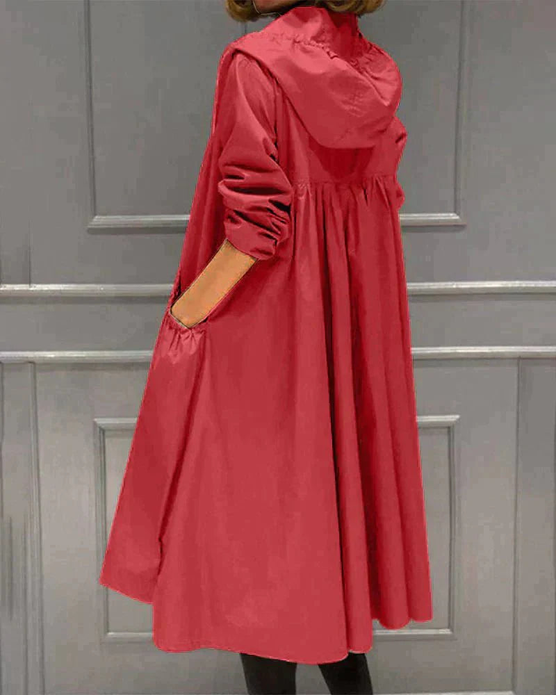 Long Women's Rain Jacket With Hood | Lightweight