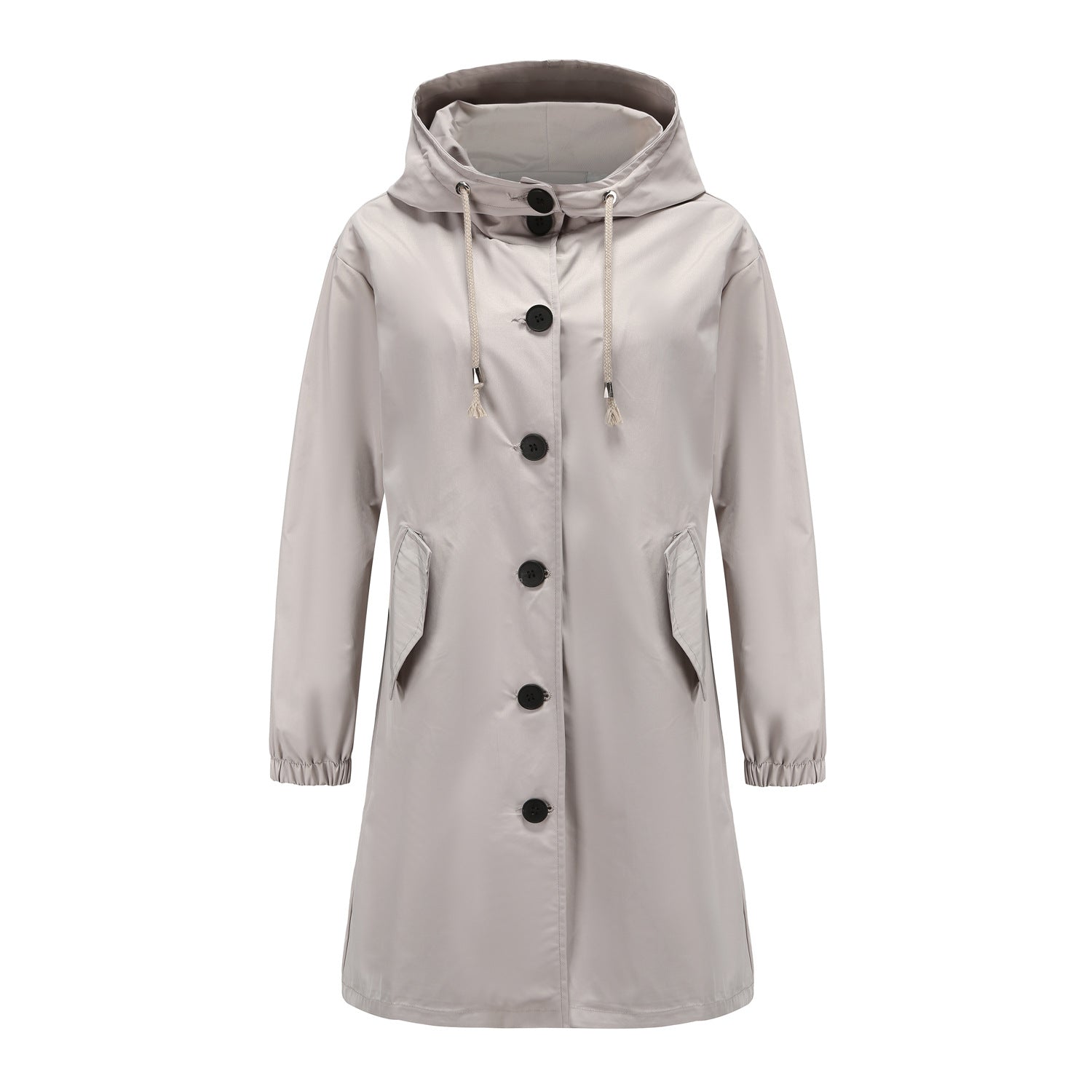 Loose Rain Jacket for Women with Hood | Long