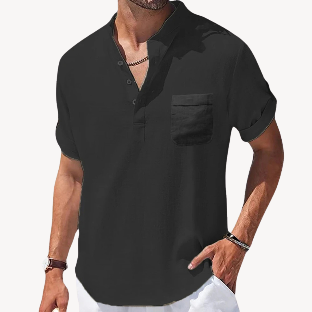 Lucas | Men's Short Sleeve Henley Shirt | Casual Fit