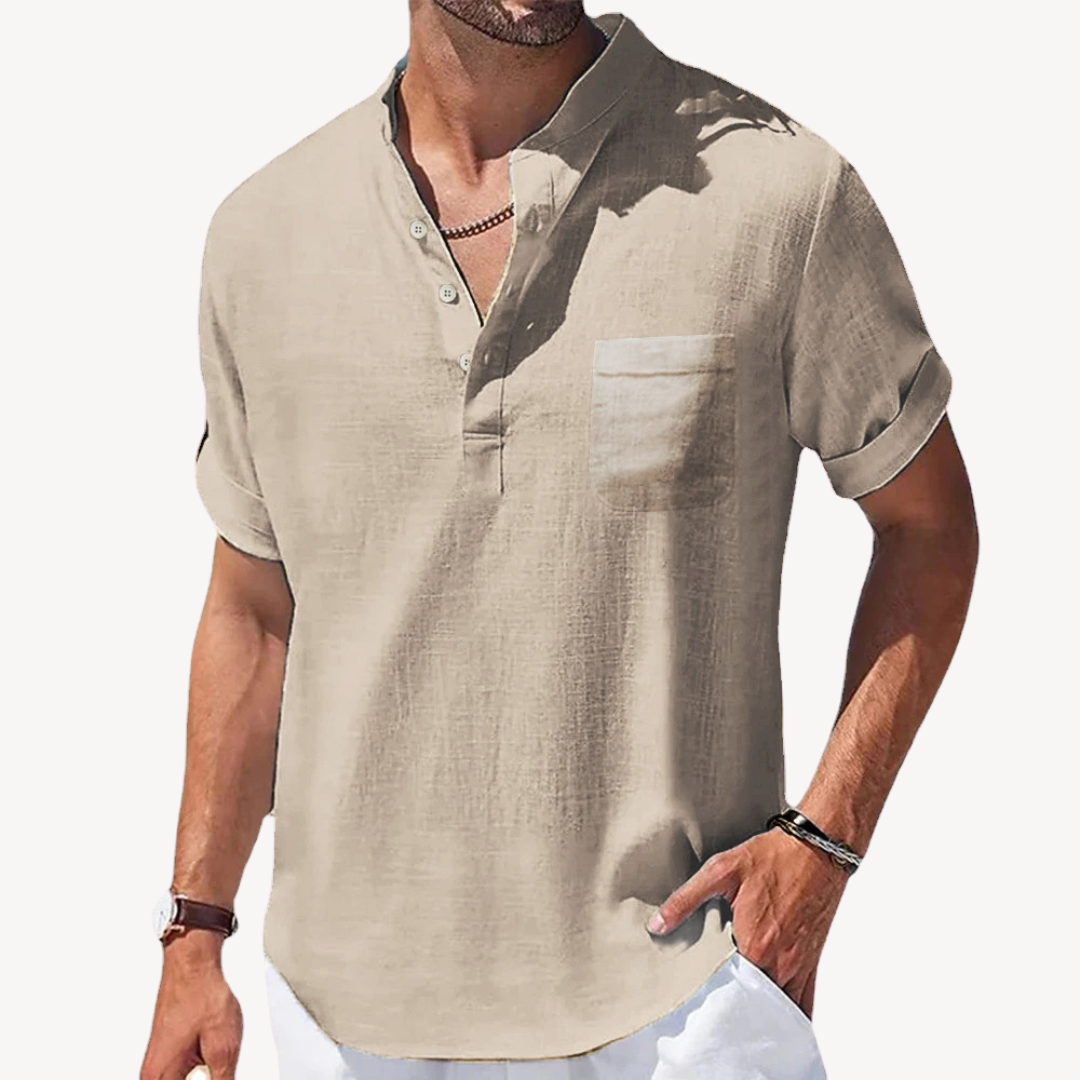 Lucas | Men's Short Sleeve Henley Shirt | Casual Fit
