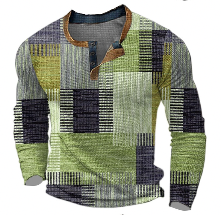 Men's Long Sleeve Henley Shirt