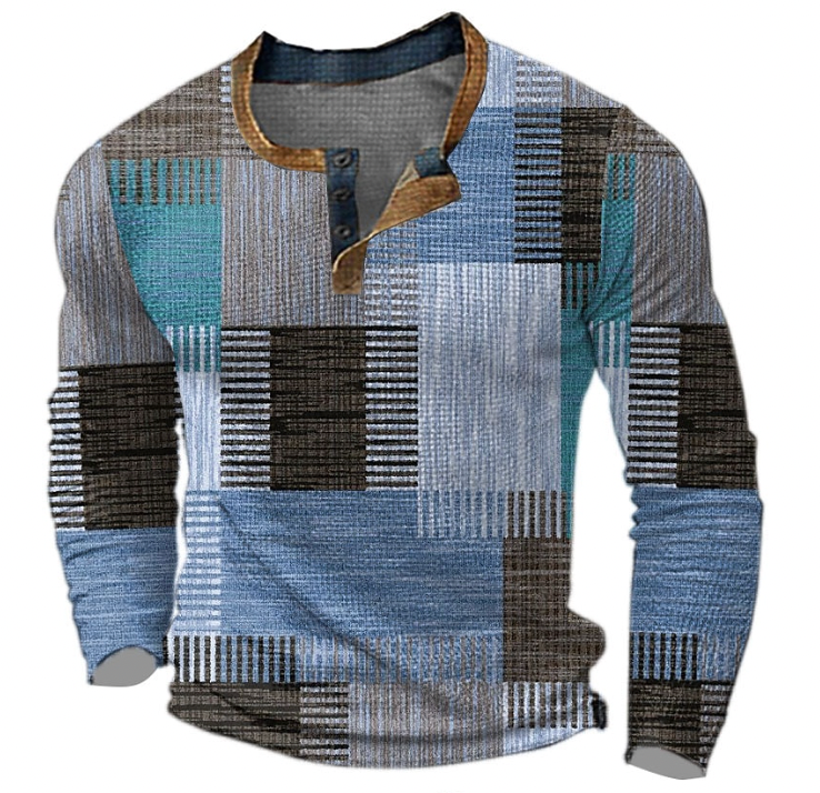 Men's Long Sleeve Henley Shirt