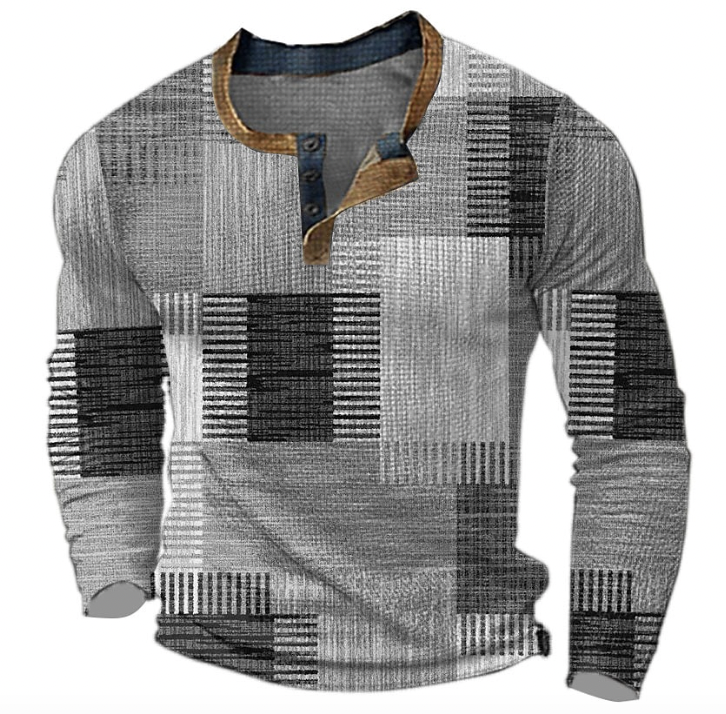 Men's Long Sleeve Henley Shirt