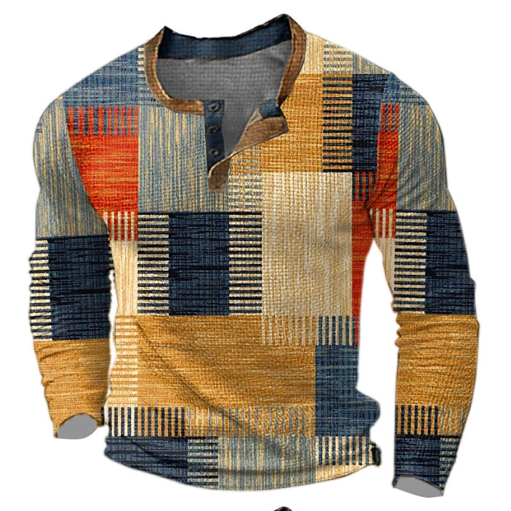 Men's Long Sleeve Henley Shirt