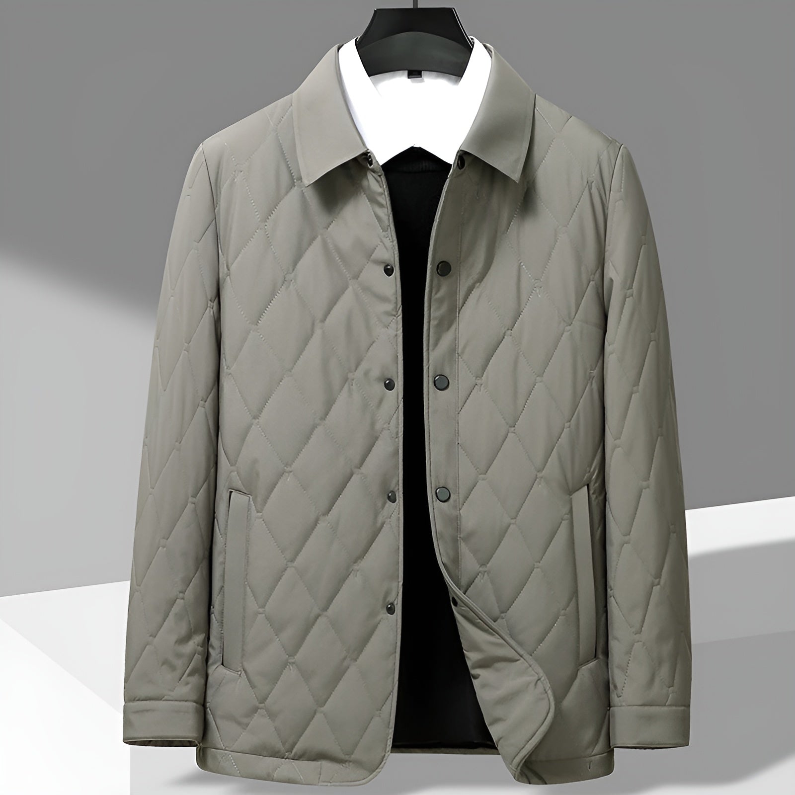 Men's Button Fastening Collared Quilted Jacket | Smart Casual