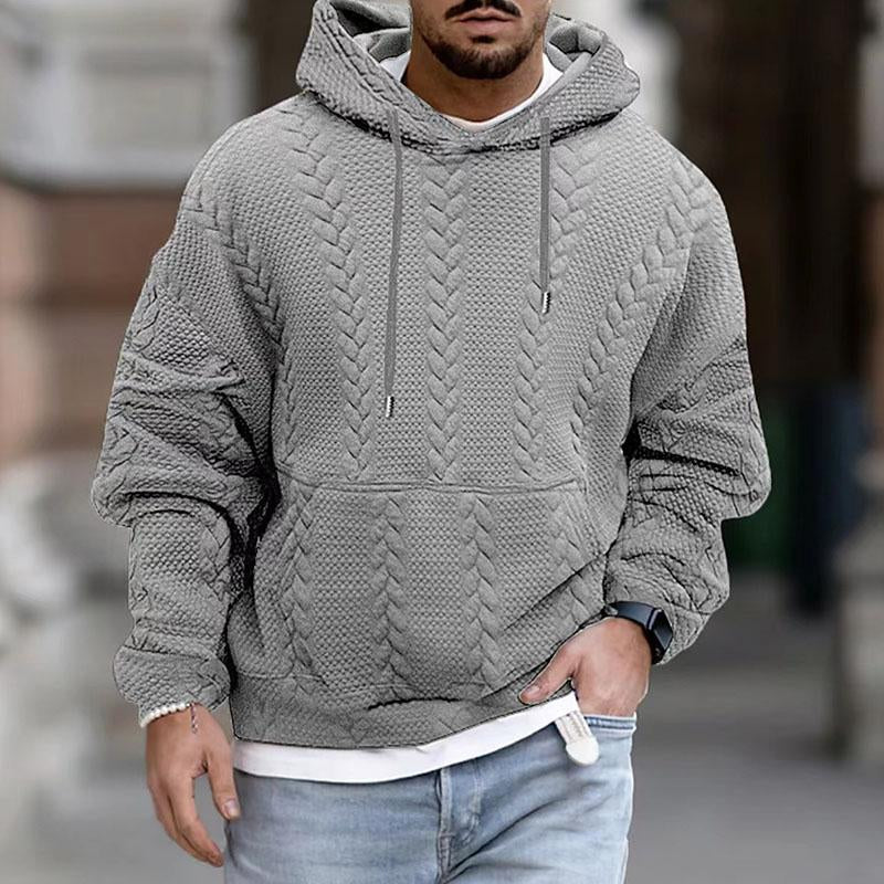 Men's Cable Knit Hoodie Chunky Winter Sweater | Pullover