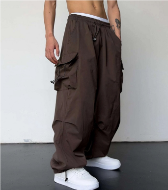 Men's Cargo Baggy Pants with Flap Pockets | Work