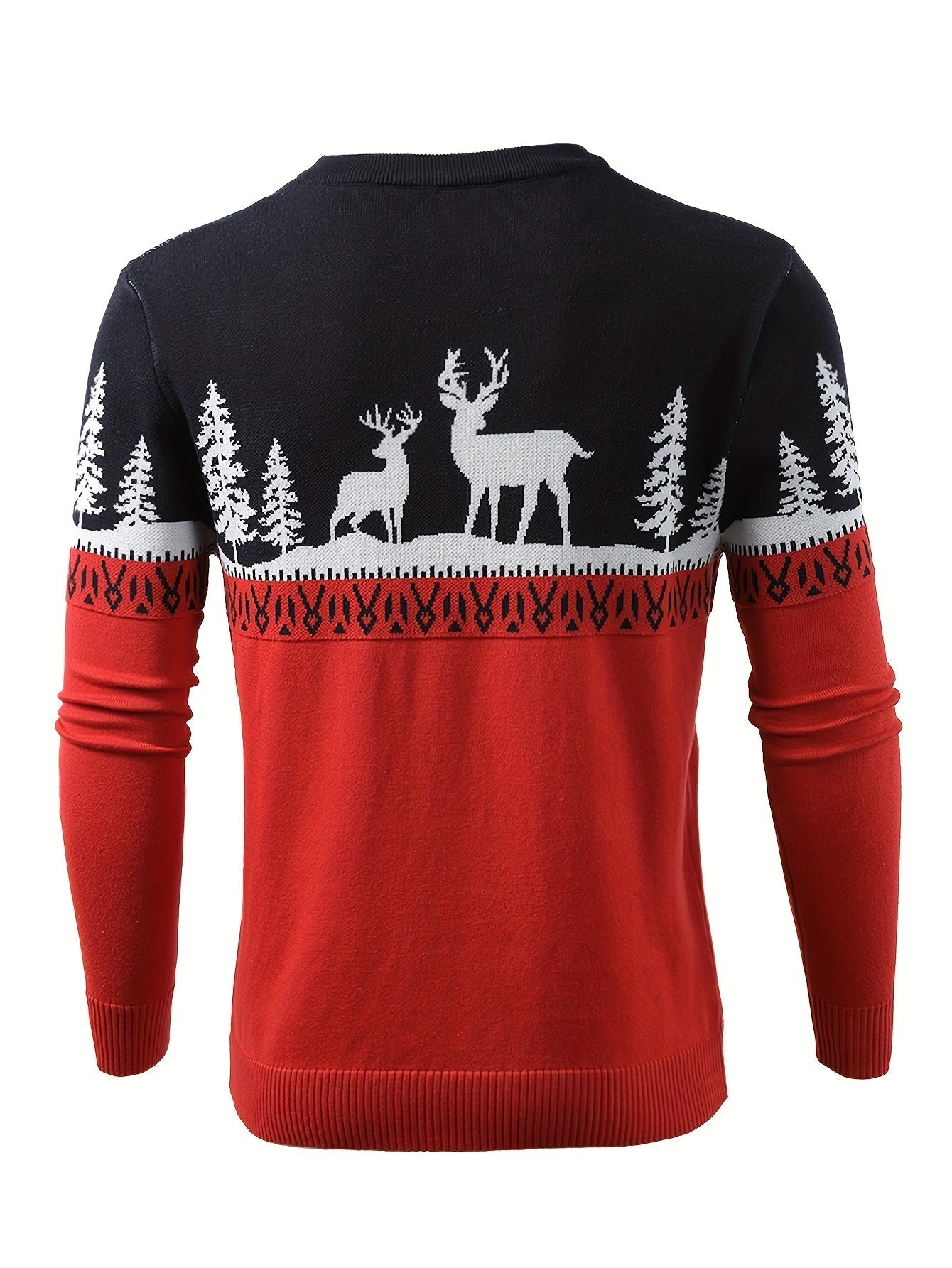 Men’s Christmas Jumper Reindeer Pattern | Red Festive