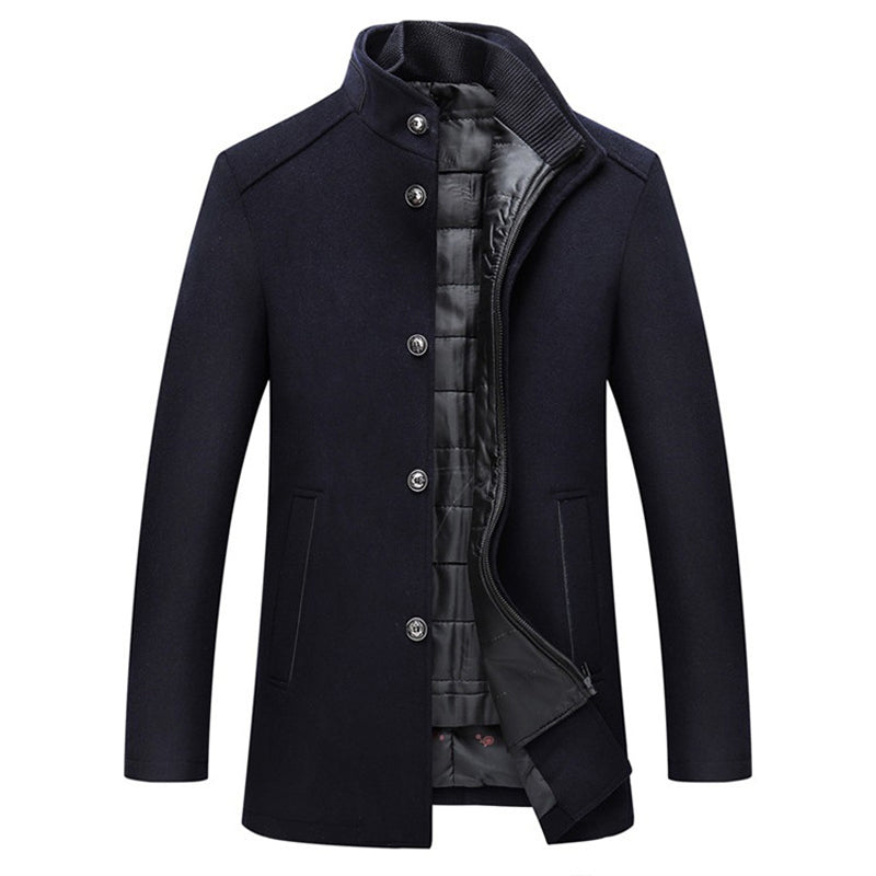Men's Coat Button Winter with Pockets | Formal