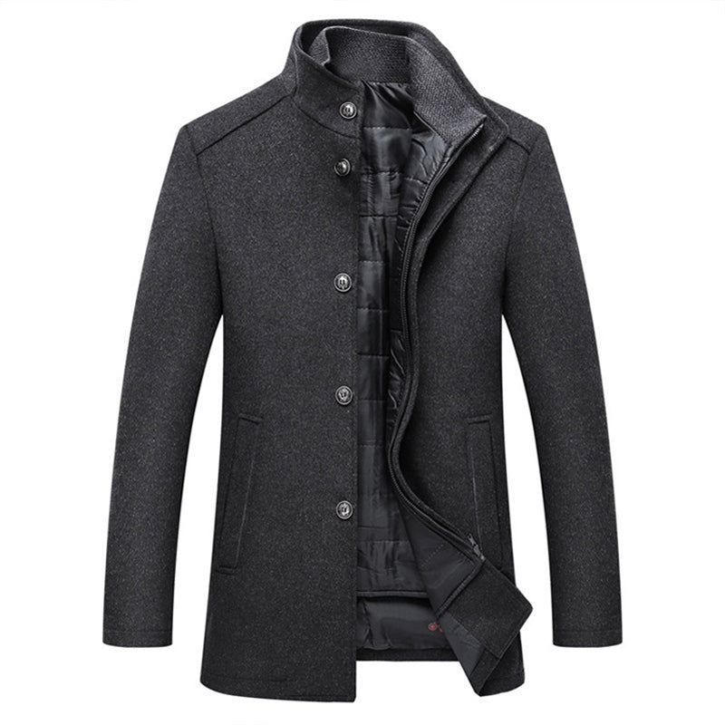 Men's Coat Button Winter with Pockets | Formal
