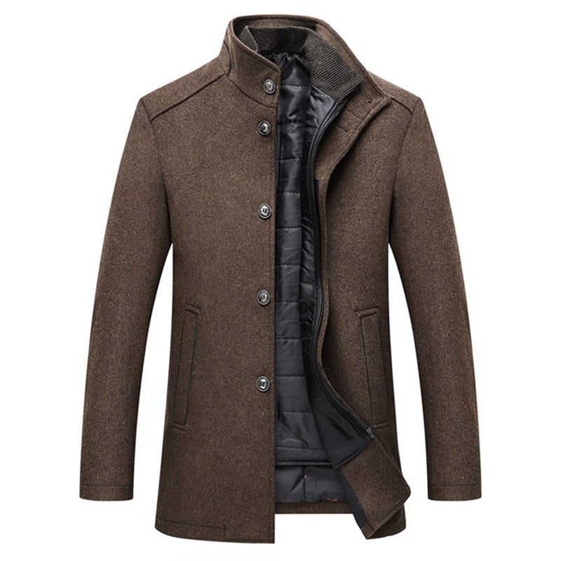 Men's Coat Button Winter with Pockets | Formal