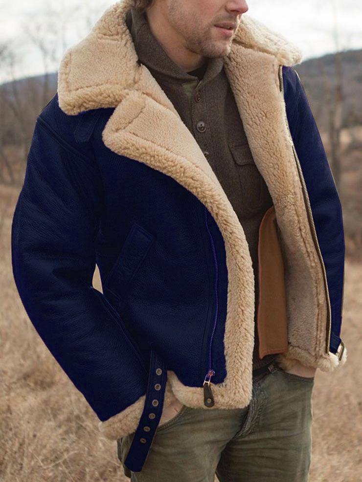 Men's Fur Coat Fleece Lined Jacket | Winter