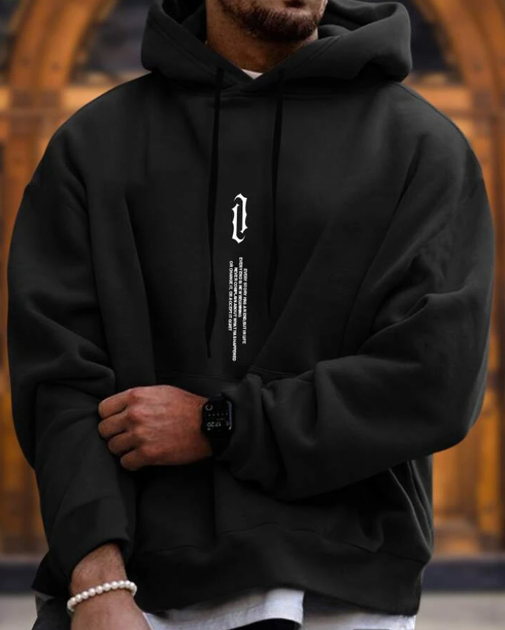 Men's Graphic Hoodie Oversized Fit Streetwear | Pullover
