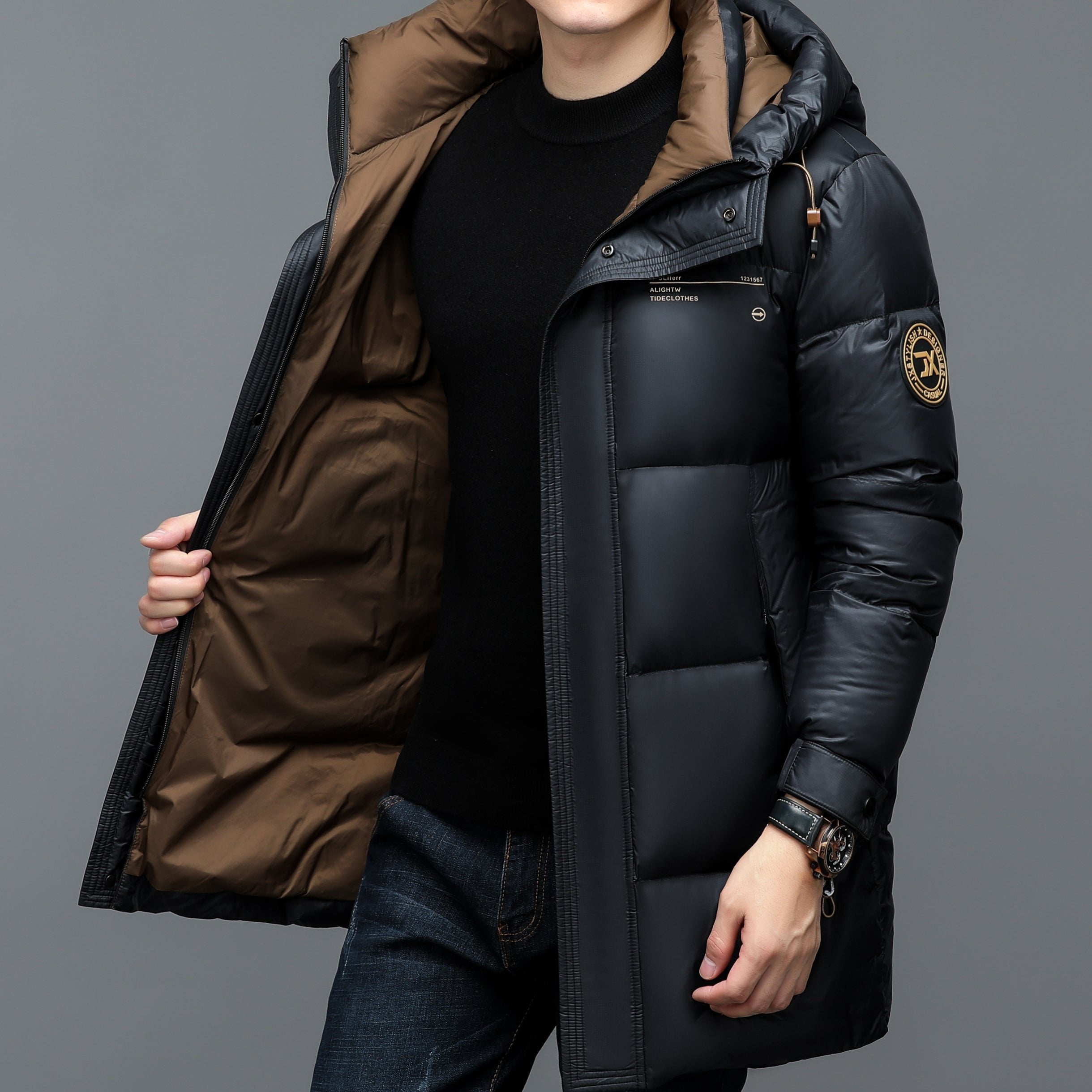 Men's Hooded Long Sleeve Rain Jacket | Winter Coat