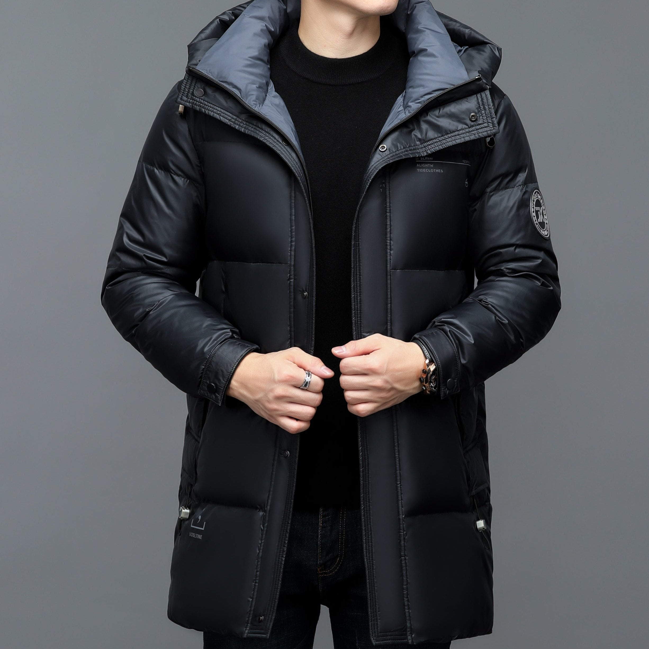 Men's Hooded Long Sleeve Rain Jacket | Winter Coat