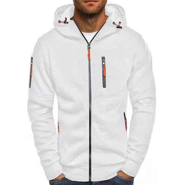 Men's Hoodie Zip Up Pockets | Sporty