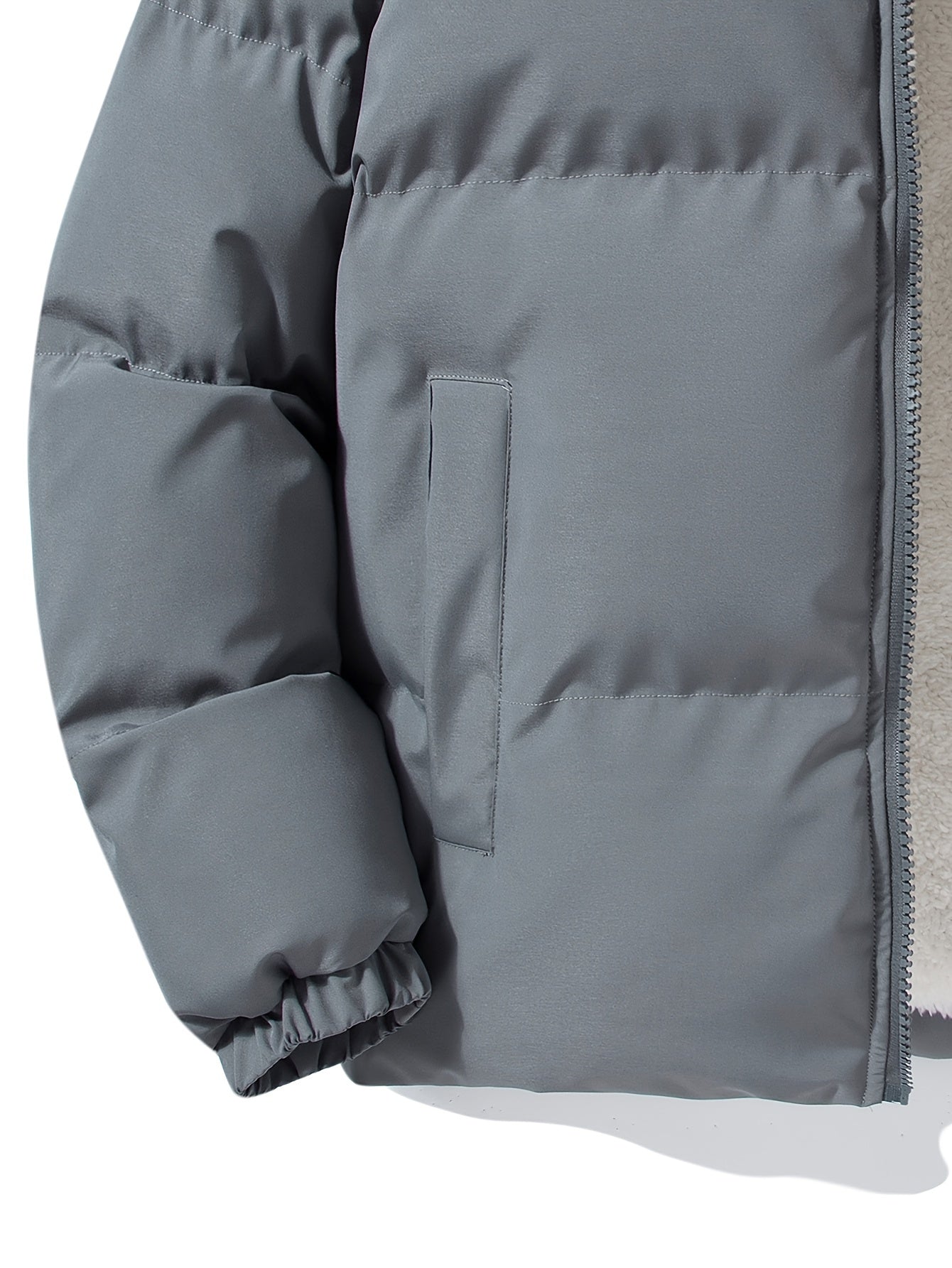 Men's Jacket Puffer with Zipper | Winter