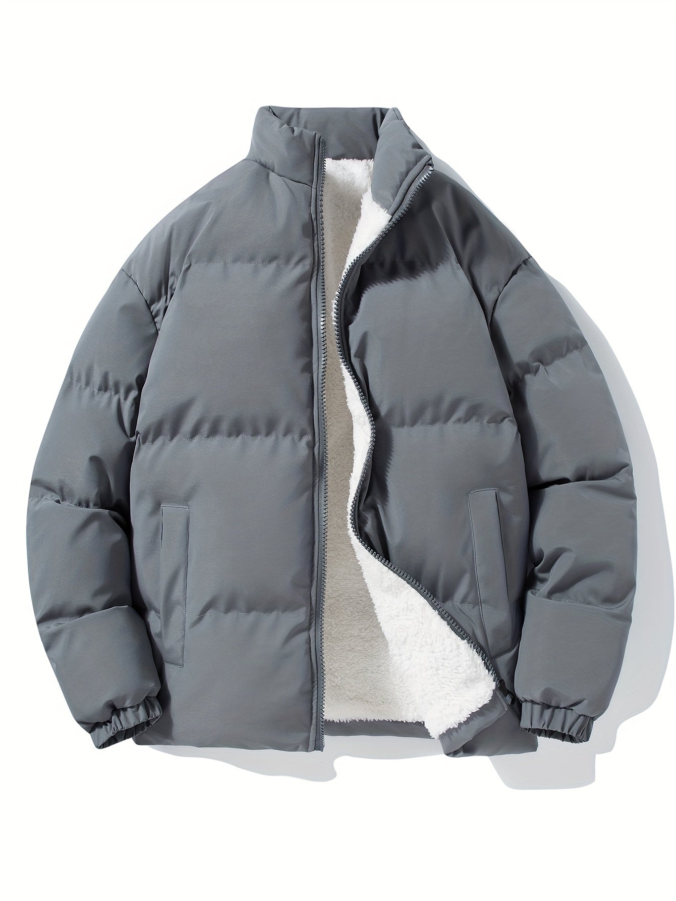 Men's Jacket Puffer with Zipper | Winter