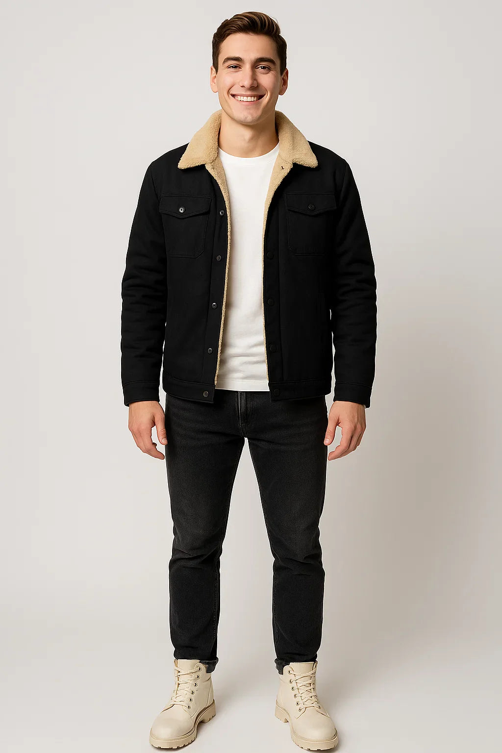 Men's Jacket Winter Lined | Button-Up