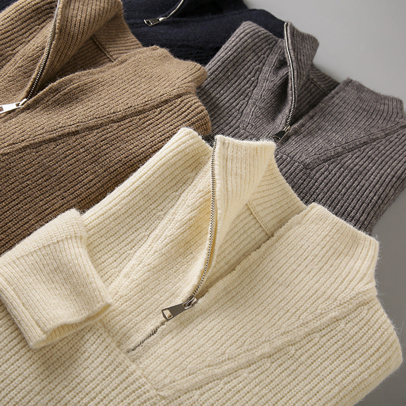 Men's Jumper Half Zip Knitted | Winter