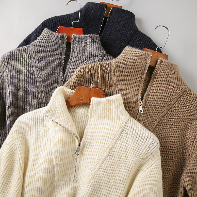 Men's Jumper Half Zip Knitted | Winter