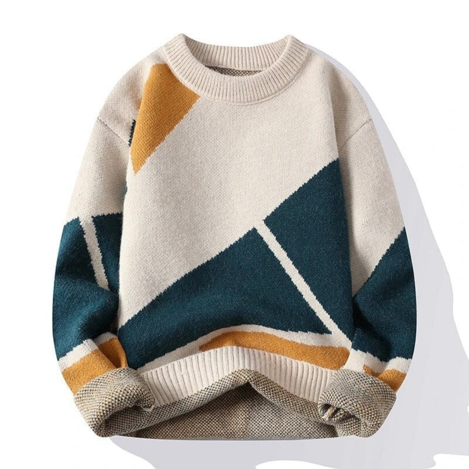 Men's Jumper With Geometric Print | Warm
